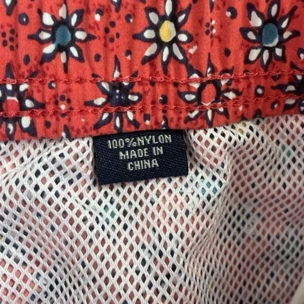 Reyn Spooner Retro Swim Trunks Men Large Red Floral Sun All Over Print Lined